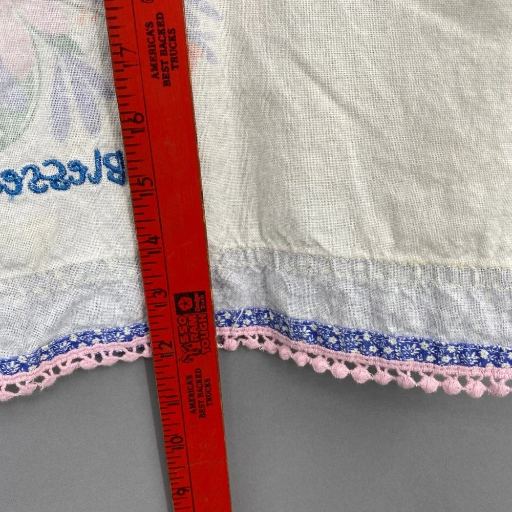 Divinity Boutique Thankful & Blessed Floral Embroidered‎ Cotton Tea Towel Pink